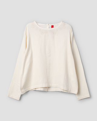 SanDahlia blouse Ewa i Walla Blouse Joan doubble cotton 44102 AW24 cream