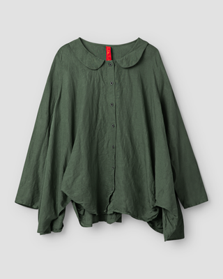 SanDahlia blouse Ewa i Walla blouse linen viscose Laila 44154 AW25 forest green Ewa i Walla blouse linen viscose Laila 44154 AW25 forest green