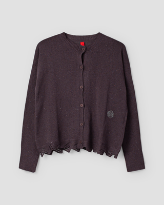 SanDahlia blouse Ewa i Walla cardigan / vest cotton knit Rebecka 44182 AW25 brown Ewa i Walla cardigan / vest cotton knit Rebecka 44182 AW25 brown