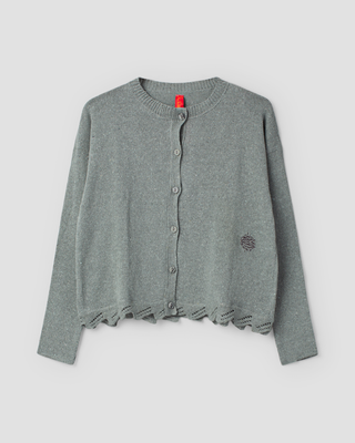 SanDahlia blouse Ewa i Walla cardigan / vest cotton knit Rebecka 44182 AW25 dusty sage Ewa i Walla cardigan / vest cotton knit Rebecka 44182 AW25 dusty sage
