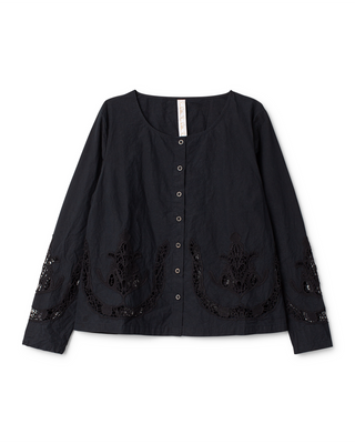 SanDahlia blouse Ewa i Walla blouse cotton lace Trinity 44191 SS26 black Ewa i Walla blouse cotton lace Trinity 44191 SS26 black