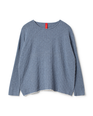 SanDahlia blouse Ewa i Walla pullover cotton knit Raja 44210 SS26 blue Ewa i Walla pullover cotton knit Raja 44210 SS26 blue