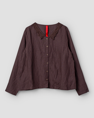 Ewa i Walla blouse cotton Agna 44212 AW26 raisin