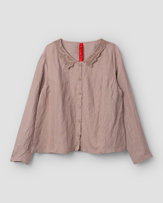 Ewa i Walla blouse cotton Agna 44212 AW26 grey mauve
