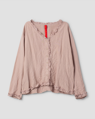 Ewa i Walla blouse linen Irma 44213 AW26 grey mauve