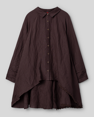 Ewa i Walla blouse linen Fia 44214 AW26 raisin