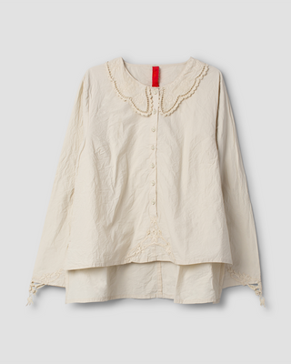Ewa i Walla blouse cotton Hildur 44217 AW26 bone white