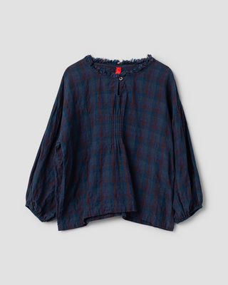 Ewa i Walla blouse blue checked Penelope 44222 AW26 original