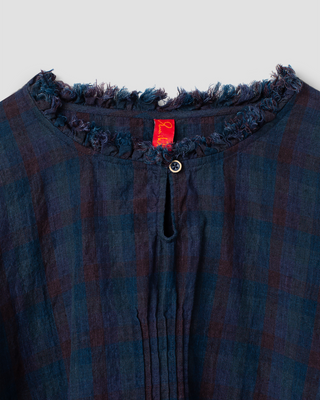 Ewa i Walla blouse blue checked Penelope 44222 AW26 original