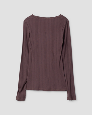SanDahlia Shirts & Tops Ewa i Walla shirt rib jersey Juni 44224 AW26 raisin Ewa i Walla shirt rib jersey Juni 44224 AW26 raisin