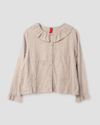 SanDahlia Blusen & Tunika Ewa i Walla Blouse Gunell Linen 44928 AW23 Walnut