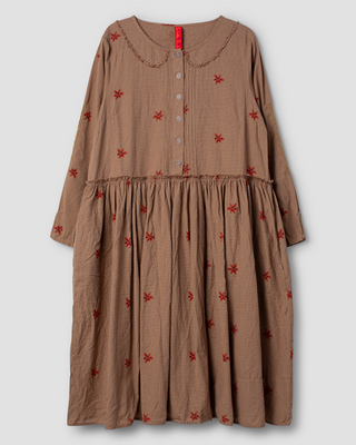 SanDahlia jurk Ewa i Walla dress checked Frideborg 55926 AW25 dark plum Ewa i Walla dress checked Frideborg 55926 AW25 dark plum