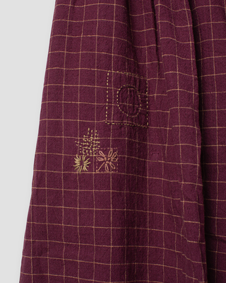 SanDahlia jurk Ewa i Walla dress linen check Gordana 55928 AW25 dark plum Ewa i Walla dress linen check Gordana 55928 AW25 dark plum