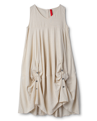 SanDahlia jurk Ewa i Walla checked linen Malin 55959 SS26 oat Ewa i Walla checked linen Malin 55959 SS26 oat