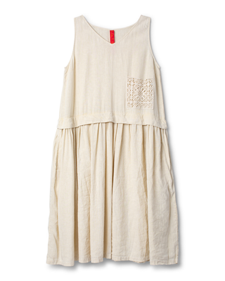 SanDahlia jurk Ewa i Walla dress striped linen Febe 55961 SS26 bee Ewa i Walla dress striped linen Febe 55961 SS26 bee