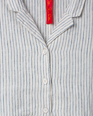 SanDahlia jurk Ewa i Walla dress striped linen Helin 55966 SS26 striped Ewa i Walla dress striped linen Helin 55966 SS26 striped