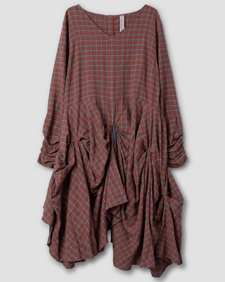 Ewa i Walla dress checked linen Valborg 55977 AW26 original