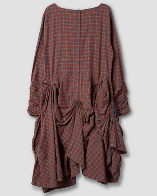 Ewa i Walla dress checked linen Valborg 55977 AW26 original