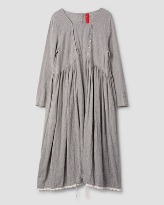 Ewa i Walla dress striped linen Agnes 55982 AW26 original