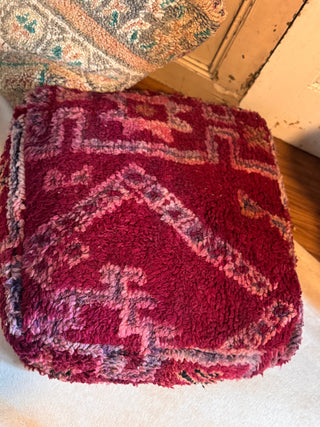 SanDahlia Kussens Poef bordeaux vintage kelim Poef bordeaux vintage kelim