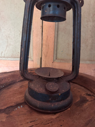 SanDahlia lantaren Vintage metalen olielamp / kaarsenstandaard blauw Vintage metalen olielamp / kaarsenstandaard blauw