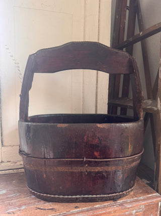 SanDahlia vazen potten & mandjes Houten olijfbak met hengsel Houten olijfbak met hengsel