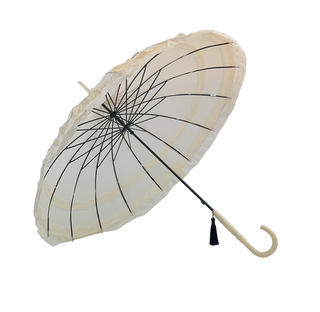 SanDahlia Paraplu Pagode paraplu met Volants in beige Pagode paraplu met Volants in beige