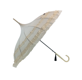 SanDahlia Paraplu Pagode paraplu met Volants in beige Pagode paraplu met Volants in beige