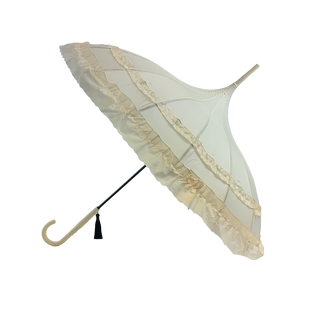 SanDahlia Paraplu Pagode paraplu met Volants in beige Pagode paraplu met Volants in beige