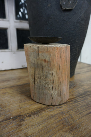 SanDahlia kandelaar Kandelaar vintage houten blokje rond